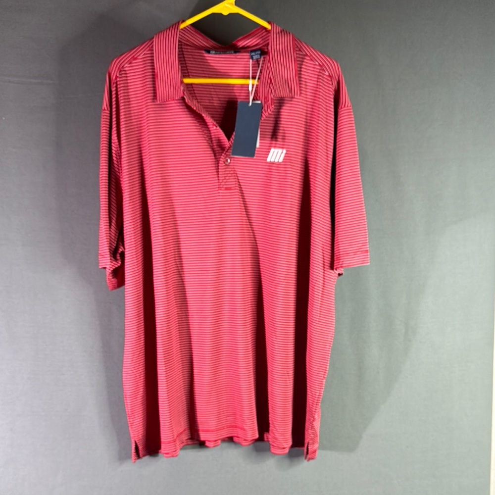 Cutter & Buck Red and white Polo Shirt Soft Comfortable Fit size XXL‎ new